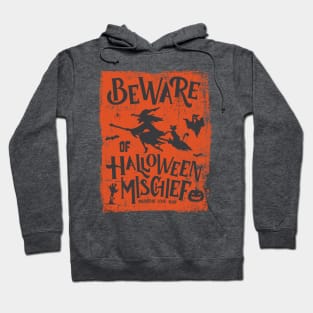 Beware of Halloween Mischief, Orange Black © GraphicLoveShop Hoodie